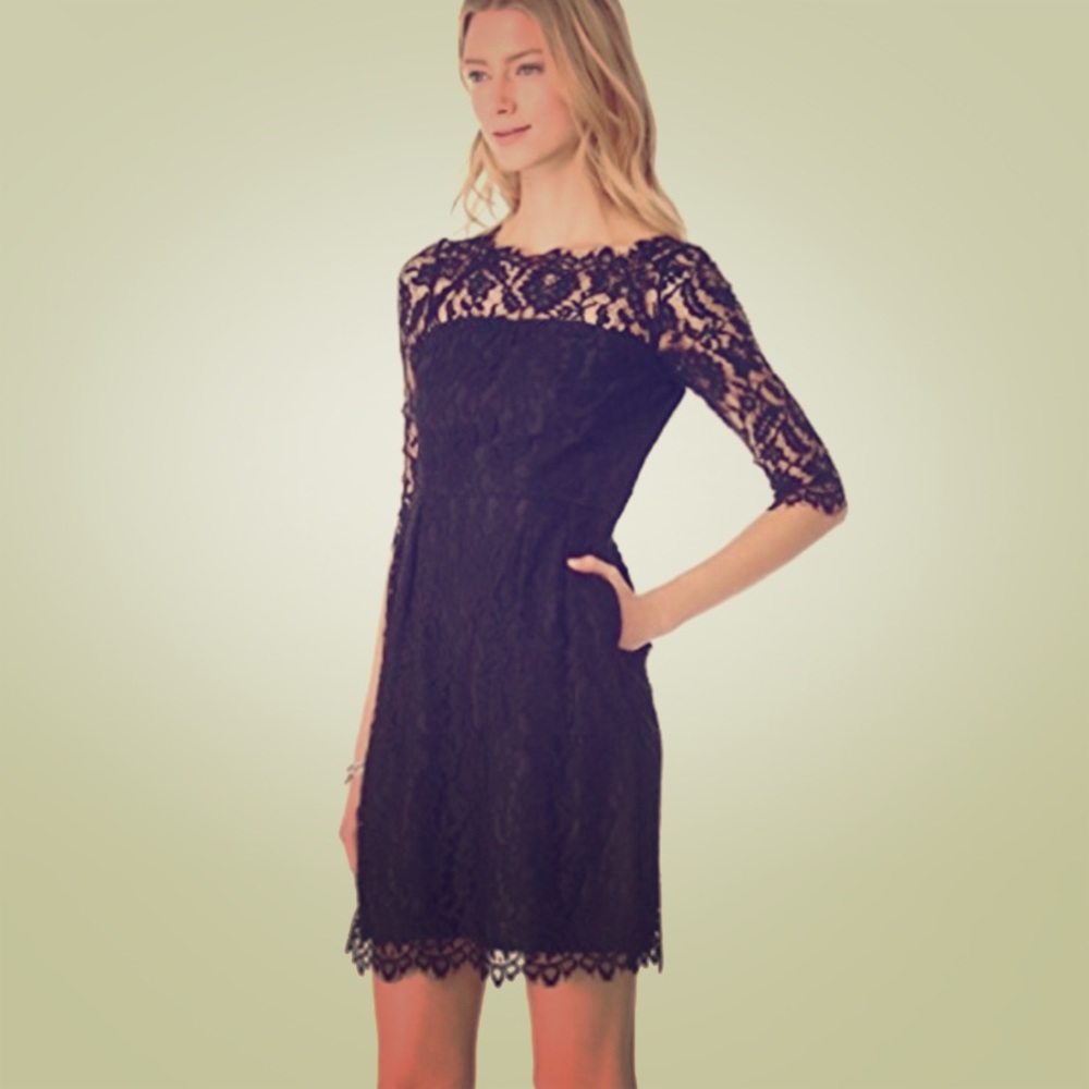 MILLY Stella black lace cocktail dress sz 4